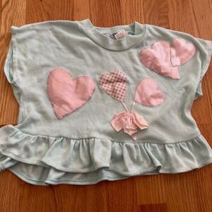 Vintage Tucano crop top girls small with hearts